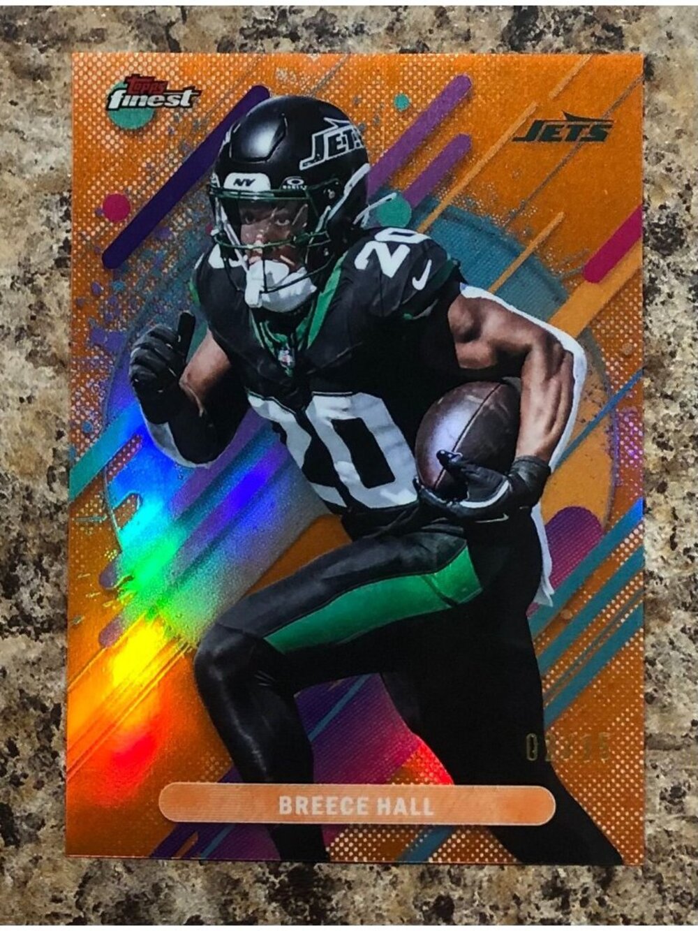 2025 Topps Finest Breece Hall #254 True Orange Refractor SSP 2/15